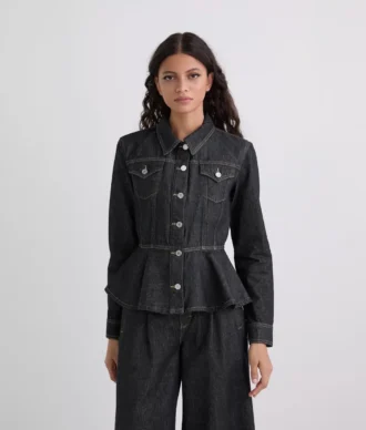 JACETĂ DIN DENIM CU CUSĂTURI CONTRASTANTE