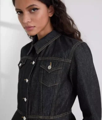 JACETĂ DIN DENIM CU CUSĂTURI CONTRASTANTE