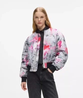 Jacheta bomber cu imprimeu all-over