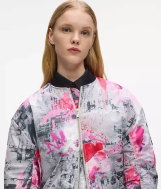 Jacheta bomber cu imprimeu all-over