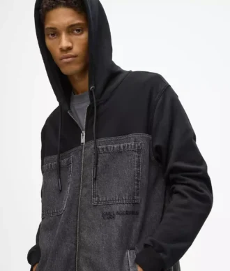 Jacheta cu panouri din denim