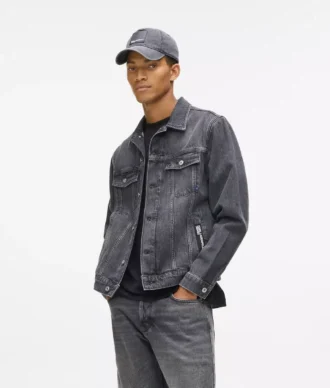 Jacheta din denim cu croială regular
