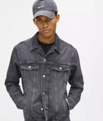 Jacheta din denim cu croială regular