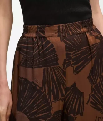 Pantaloni cu imprimeu în formă de evantai