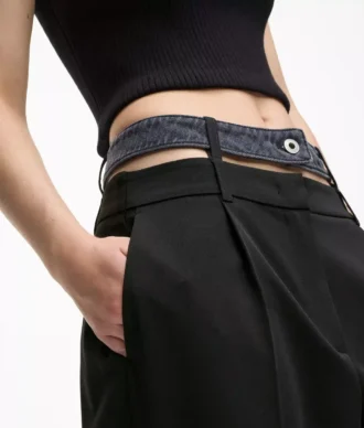 Pantaloni cu talie dublă