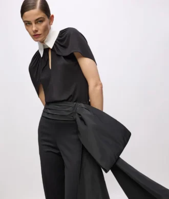 Pantaloni KL Studio cu detaliu fundă