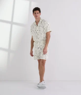 PANTALONI SCURȚI CU IMPRIMARE ALL-OVER
