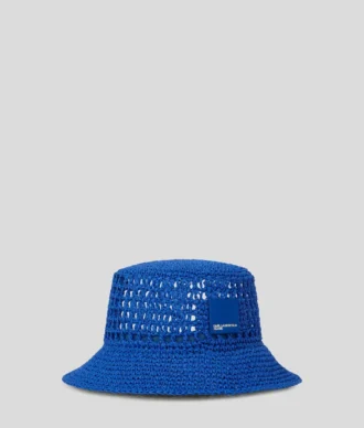 Pălărie tip bucket cu logo țesut