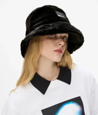 Pălărie tip bucket din blană artificială