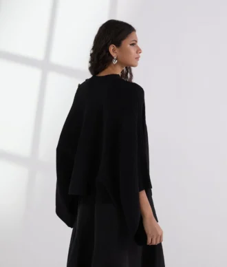 PONCHO DIN TRICOT RIB