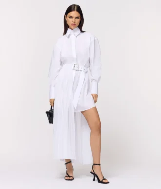 Rochie cămașă cu panouri plisate